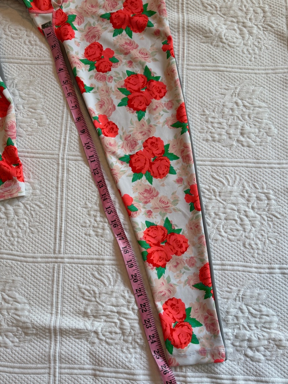 Bundle Adidas Stella McCartney Stellasport Leggings Red Rose/Camo Neon Waist - Picture 13 of 13